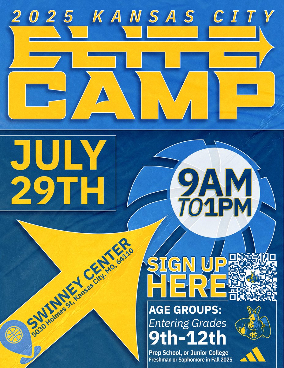 ONLY 3 WEEKS AWAY‼️🏀

Spots are starting to go fast for the KC MBB Elite Camp on July 29, make sure to get signed up to come showcase yourself! Register at the link below or by scanning the QR code:

…nsascitymensbasketball.totalcamps.com/shop/EVENT