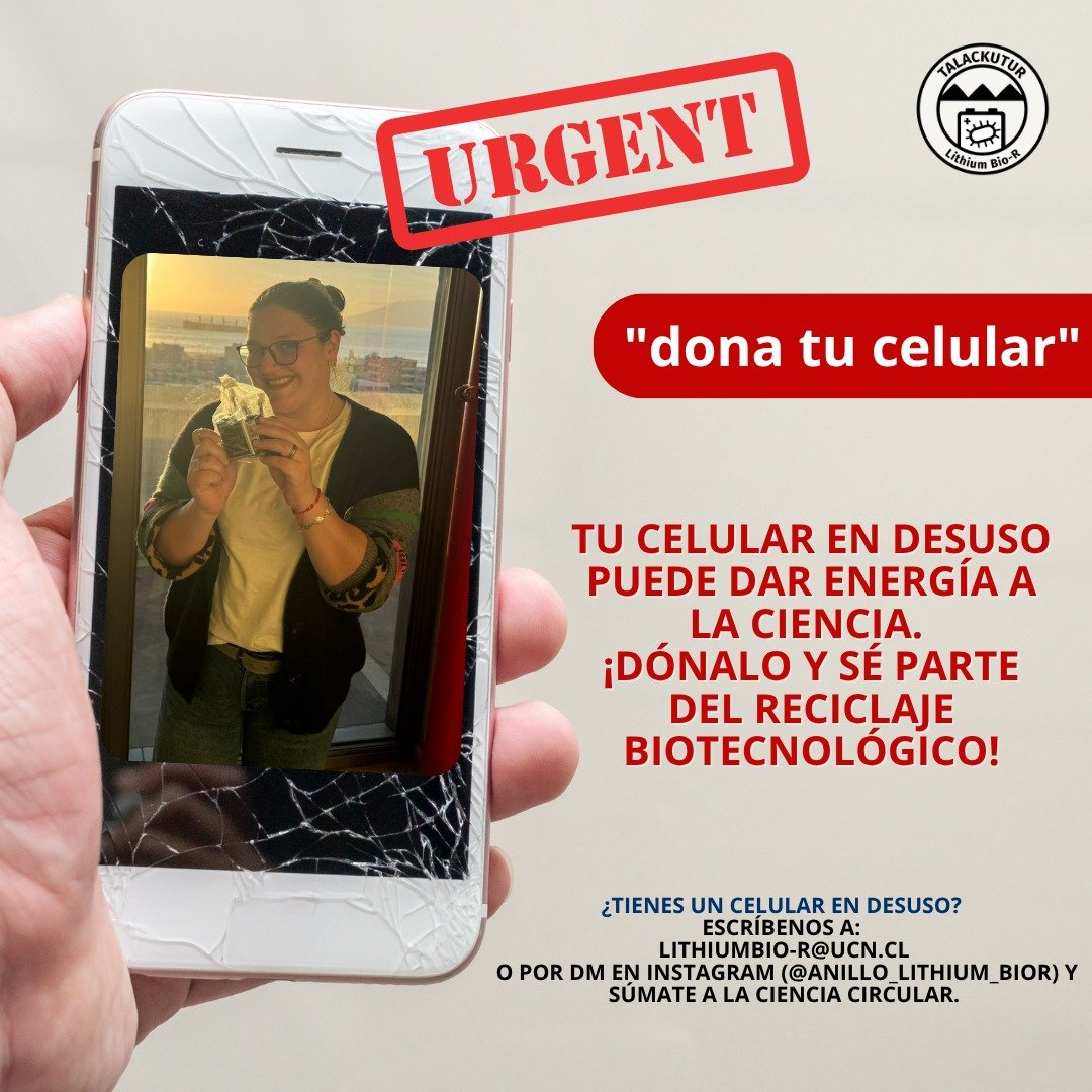 Lithium_rucn's tweet image. 🔋 ¡Tu celular viejo puede tener una nueva vida científica!
📢 Hoy queremos agradecer con mucha alegría a Nicole Santander, vecina de Antofagasta que sigue de cerca nuestro trabajo y decidió donar baterías de ion litio de celulares en desuso para apoyar nuestra investigación.