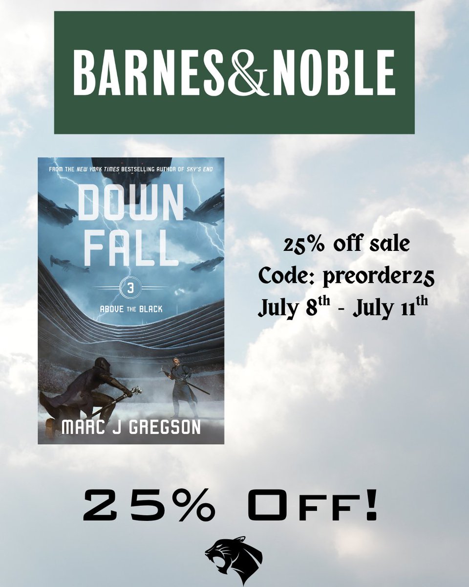 Marc J Gregson (@mjg_write) on Twitter photo Hey all! B&N is running a 25% off sale for members on pre-orders from July 8th until July 11th . Use code preorder25 to get the discount.
This is the end of the trilogy and I cannot wait for readers to get the mitts on it.
RISE! Hey all! B&N is running a 25% off sale for members on pre-orders from July 8th until July 11th . Use code preorder25 to get the discount.
This is the end of the trilogy and I cannot wait for readers to get the mitts on it.
RISE!