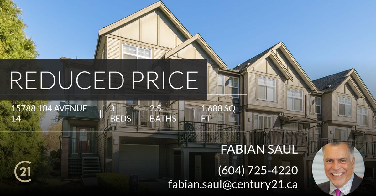 SoldByFabian's tweet photo. 📍 Reduced Price 📍 This recently reduced home at 15788 104 Avenue 14 in Surrey won't last long, so, don't wait to set up a showing! Reach out here or at (604) 725-4220 for more information! https://t.co/A4AlcwvcZH https://t.co/8UxvpkrwfY