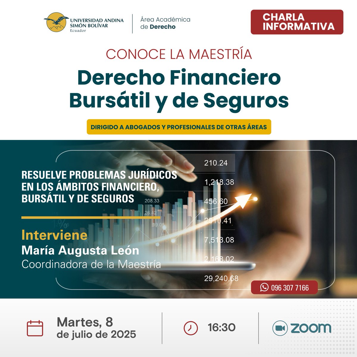 💼 ¿Te interesa el mundo financiero, bursátil y de seguros desde una mirada legal y crítica?
La 𝗠𝗮𝗲𝘀𝘁𝗿𝗶́𝗮 𝗲𝗻 𝗗𝗲𝗿𝗲𝗰𝗵𝗼 𝗙𝗶𝗻𝗮𝗻𝗰𝗶𝗲𝗿𝗼 𝗕𝘂𝗿𝘀𝗮́𝘁𝗶𝗹 𝘆 𝗱𝗲 𝗦𝗲𝗴𝘂𝗿𝗼𝘀 te brinda herramientas para enfrentar los retos regulatorios del Ecuador y del
