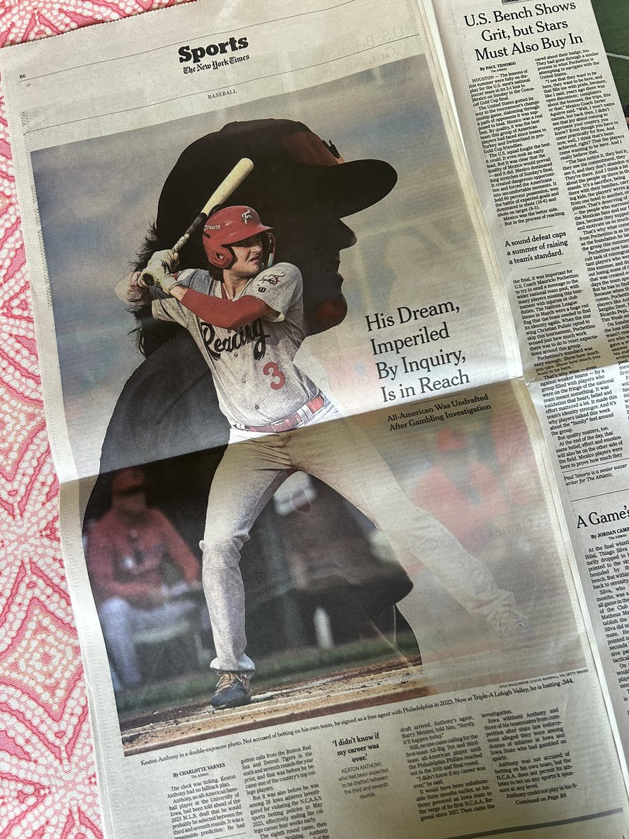 I grew up tearing through the Times’ Sunday edition. My dad getting it from 7-11 was one of the best parts of the week.

He went to the same 7-11 today and picked up this copy. Unbelievably cool and humbling. 

(Story — nytimes.com/athletic/64542…)