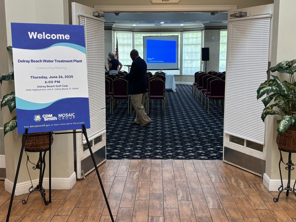 Thank you to everyone who joined us and the City of Delray Beach for their community meeting on June 26 at the Delray Beach Golf Club! Attendees got an exclusive first look at the design plans for the new Water Treatment Plant.

Learn more: delraybeachfl.gov