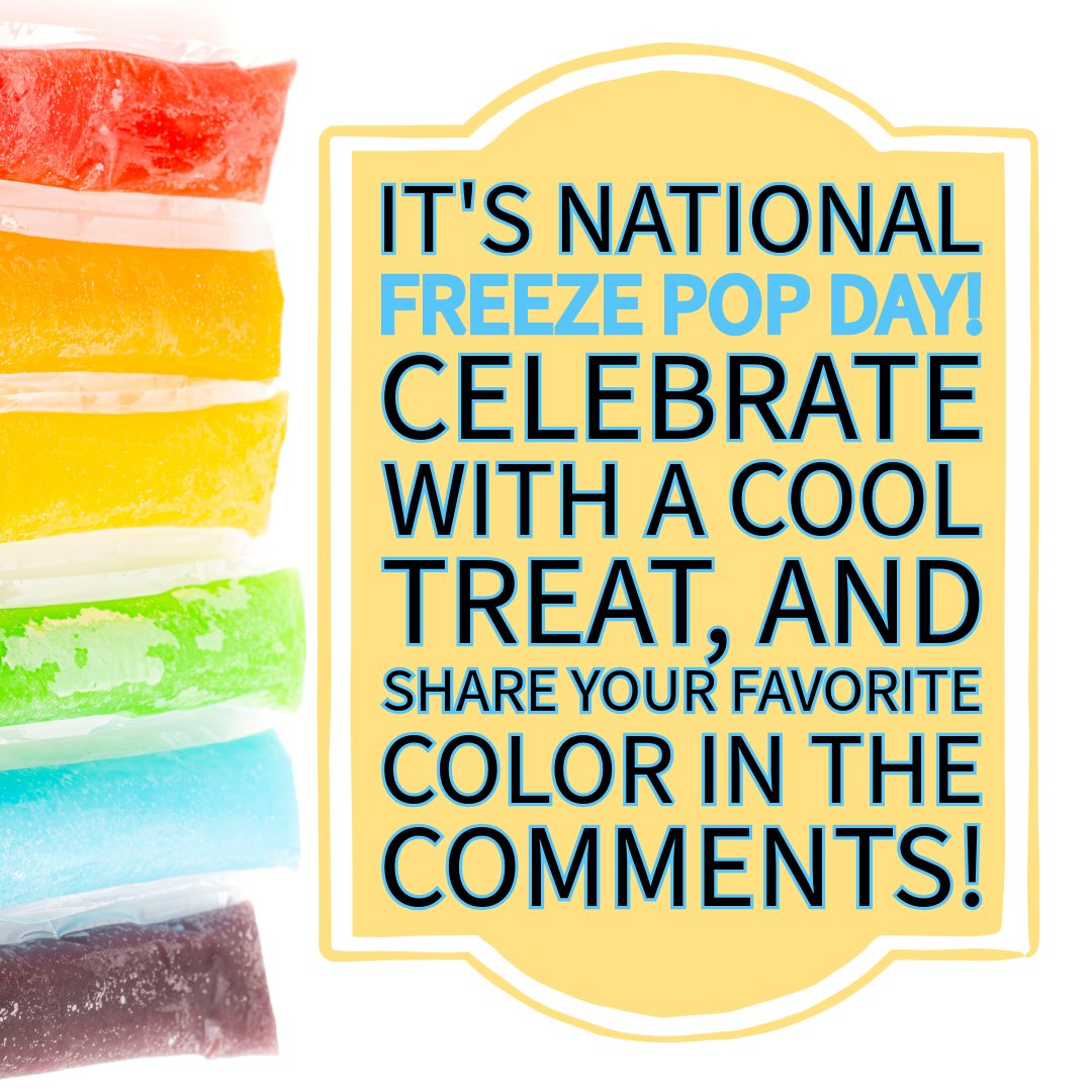 Beat the heat with this 60-year-old freezer treat! What's your favorite color?
#NationalFreezerPopDay