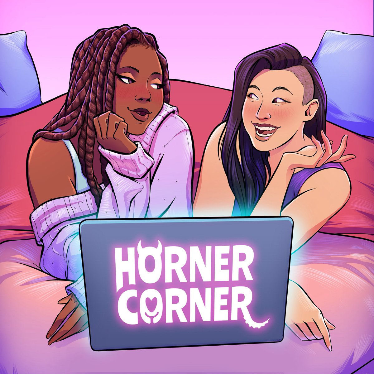 BrittaJJ26's tweet image. Thrilled, delighted, and absolutely kicking my feet under the covers that the once joked about HORNER CORNER is finally here! 🤩😈🫠
I'm so happy it's finally here so I can share the album art that I made for this special Fireside (Patreon) exclusive episode of @WorldsBeyondPod