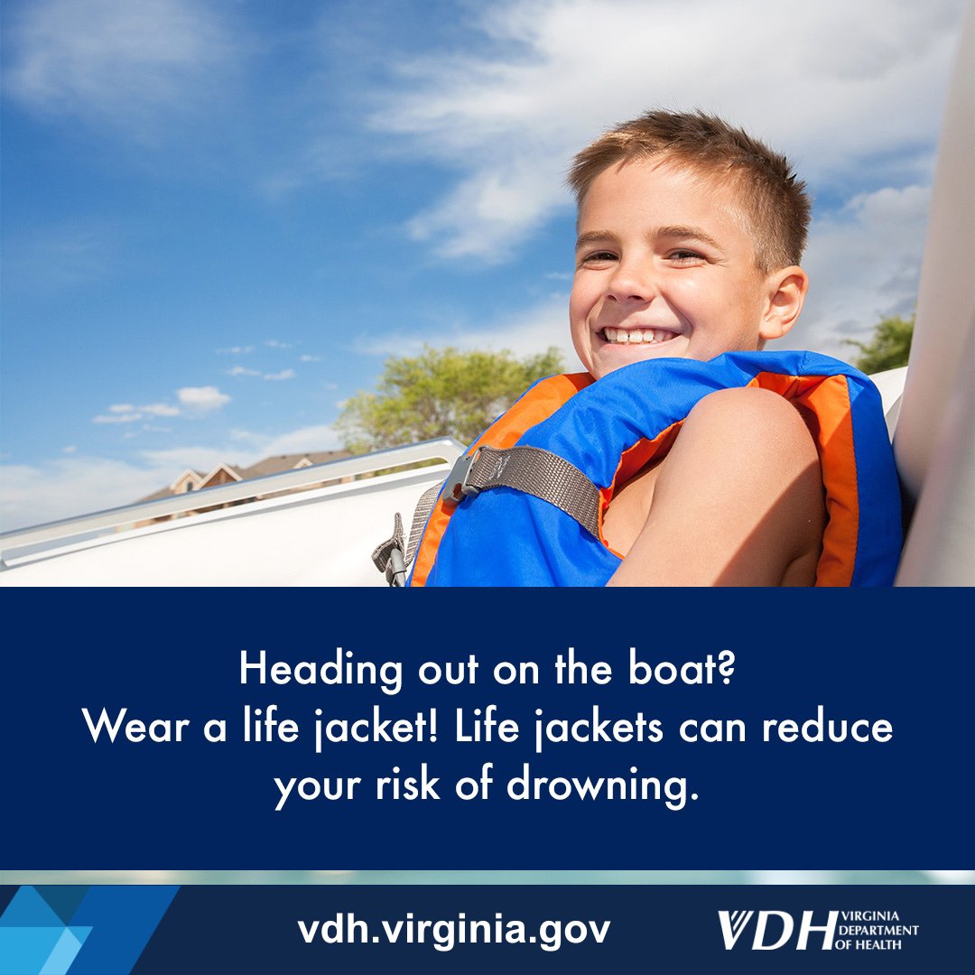 On average, one Virginia resident dies every four days by drowning. Wearing a U.S. Coast Guard-approved flotation device while swimming could save your life. #SwimHealthyVA 

For more drowning statistics, visit vdh.virginia.gov/data/injury-vi…