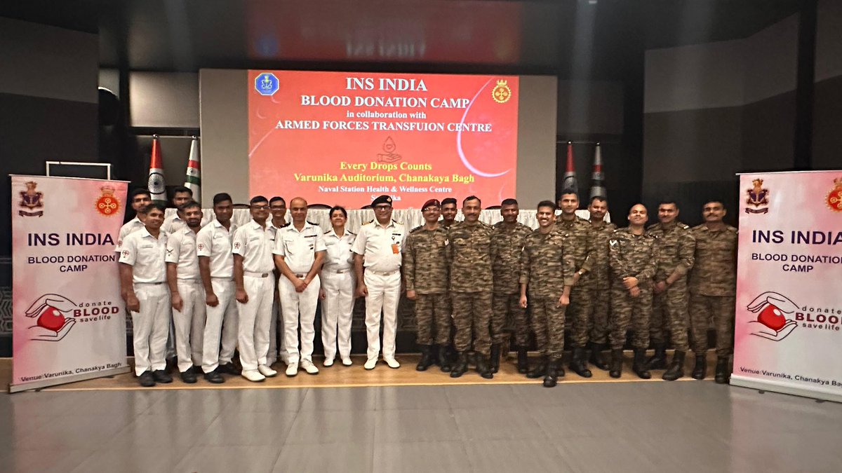 As part of its upcoming anniversary events, Team INS India organised a Blood Donation Camp at Chanakya Bagh, in collaboration with Armed Forces Transfusion Centre. 

The camp was inaugurated by Surg RAdm Manish Honwad VSM, ADGMS(Navy). The event witnessed an overwhelming response