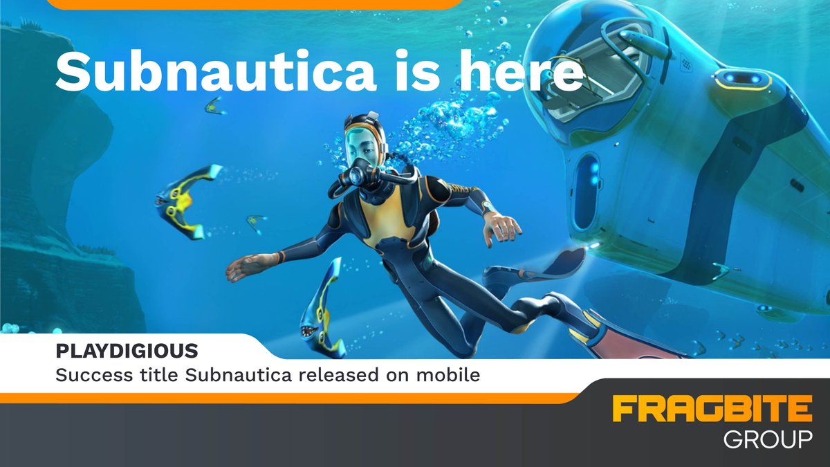 Fragbite Group (@fragbitegroup) on Twitter photo Subnautica has arrived! 🌊 Congratulations Team <a href="/Playdigious/">Playdigious</a> on bringing this epic indie title to life on mobile 👏
📢fragbitegroup.com/en/press/mobil…
🍎 apps.apple.com/us/app/subnaut…
🤖play.google.com/store/apps/det…
$FRAG #gaming #gamedev #indiegames #subnautica Subnautica has arrived! 🌊 Congratulations Team <a href="/Playdigious/">Playdigious</a> on bringing this epic indie title to life on mobile 👏
📢fragbitegroup.com/en/press/mobil…
🍎 apps.apple.com/us/app/subnaut…
🤖play.google.com/store/apps/det…
$FRAG #gaming #gamedev #indiegames #subnautica