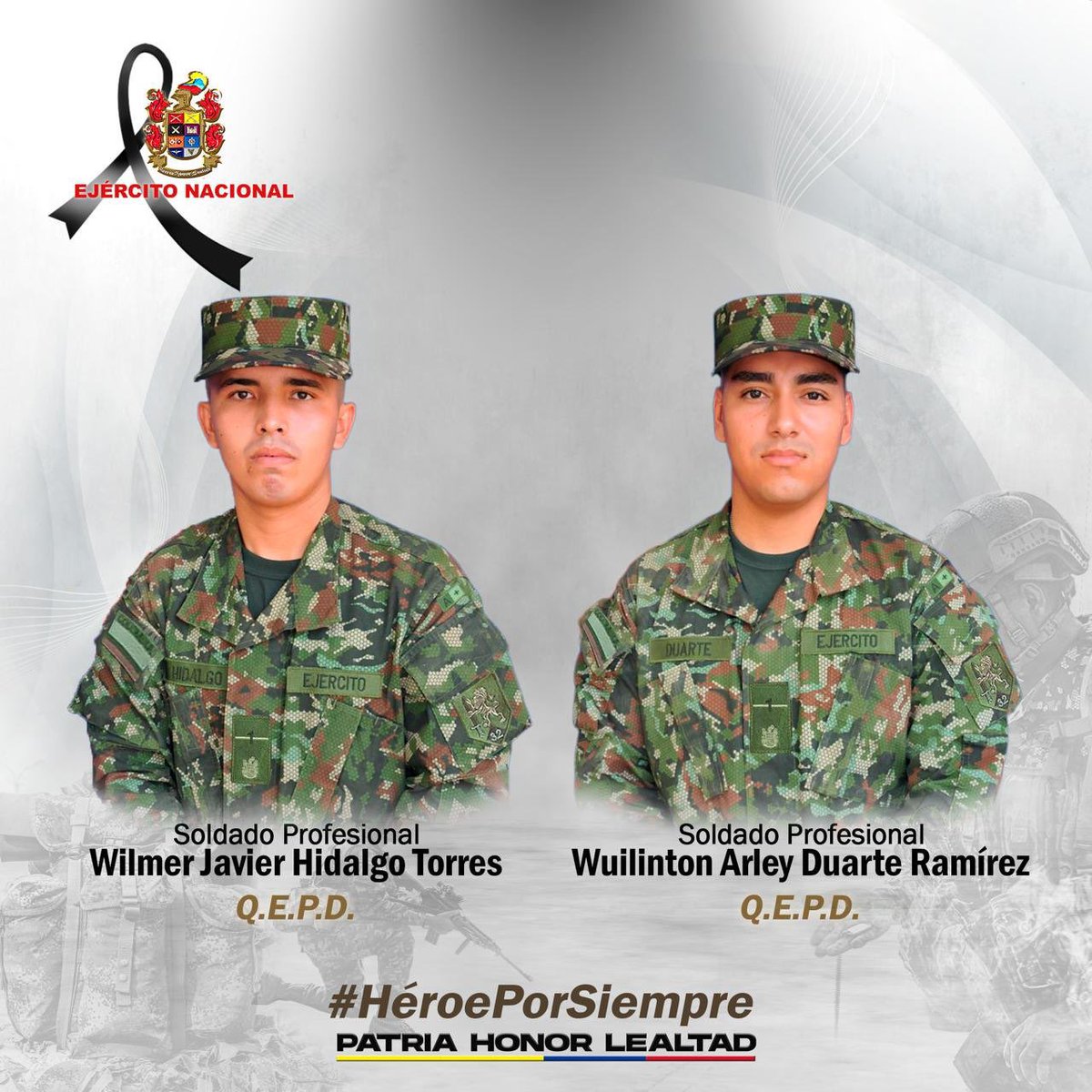 Antioquia sigue siendo atacada por grupos armados. 

Nos duele el vil asesinato de estos soldados, héroes de nuestra Patria. 🇨🇴

🙏🏼 Nuestra oraciones a Dios para que acoja sus almas en su trono celestial.