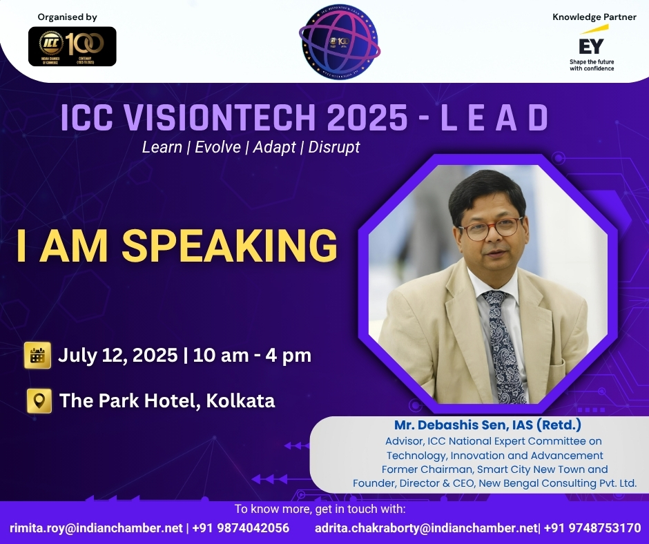Get ready to LEARN. EVOLVE. ADAPT. DISRUPT.

Join us at ICC VisionTech 2025-LEAD on July 12, 2025 at The Park, Kolkata — where innovation meets impact!

Prominent ICC Technology National Expert committee members comprising senior leaders from Kyndryl India, RS Software (I) Ltd,