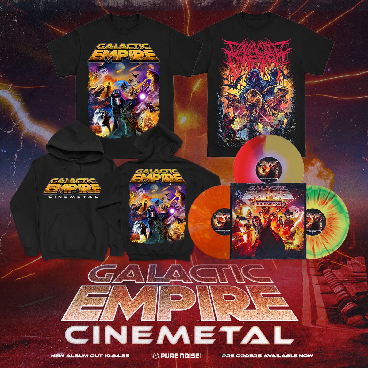 GalacticEmpire8's tweet image. Our new album CINEMETAL is up for pre-order now. Listen to “Superman” everywhere you stream music. Cinemetal October 24th.