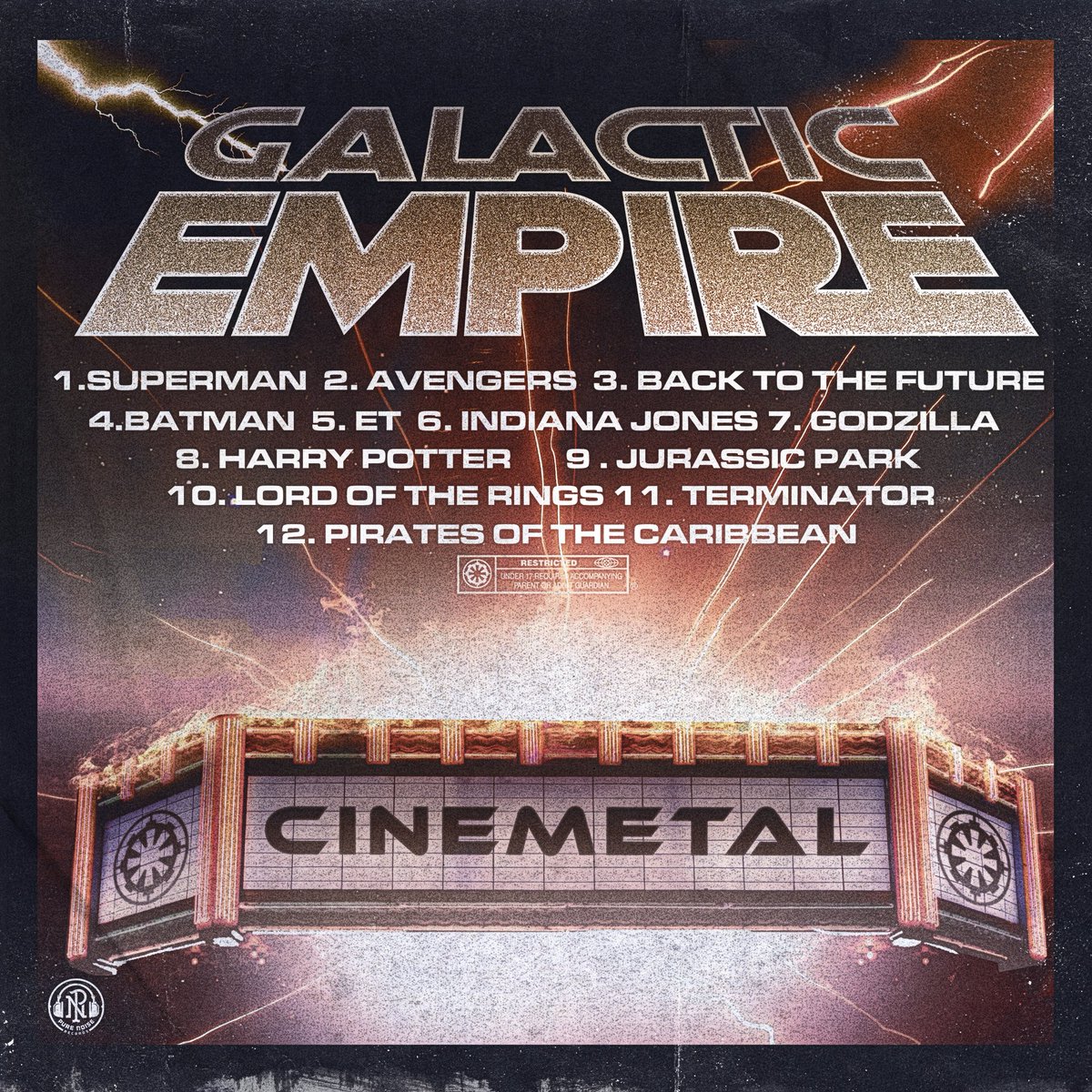 GalacticEmpire8's tweet image. Our new album CINEMETAL is up for pre-order now. Listen to “Superman” everywhere you stream music. Cinemetal October 24th.