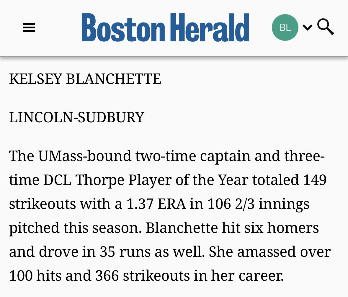 Kelsey Blanchette 2025 (@kblanchette2025) on Twitter photo Thank you <a href="/BostonHeraldHS/">Danny Ventura</a> for naming me All-Scholastic for the 2025 season! Congrats to my <a href="/raiderssbma/">Raiders Softball MA</a> and <a href="/LSWarriorsSB/">LS Softball 🥎</a> teammates who were also recognized🤗🤗 <a href="/UMassSoftball/">UMass Softball</a> <a href="/danihenderson44/">Danielle Henderson OLY</a> <a href="/CoachChinny/">Grace Perechinsky</a> <a href="/CoachRogerW/">Roger Wilson</a> Thank you <a href="/BostonHeraldHS/">Danny Ventura</a> for naming me All-Scholastic for the 2025 season! Congrats to my <a href="/raiderssbma/">Raiders Softball MA</a> and <a href="/LSWarriorsSB/">LS Softball 🥎</a> teammates who were also recognized🤗🤗 <a href="/UMassSoftball/">UMass Softball</a> <a href="/danihenderson44/">Danielle Henderson OLY</a> <a href="/CoachChinny/">Grace Perechinsky</a> <a href="/CoachRogerW/">Roger Wilson</a>