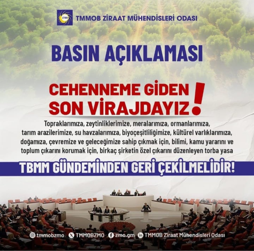 Güçlü Parti olarak, 20 Temmuz Pazar günü, Ak Parti Genel Merkezî önünde "İklim Kanunu'na HAYIR!" 

Basın açıklamamızda desteklerini açıklayıp yanımızda olan TMMOB Ziraat Mühendisleri Odası Genel Başkanı Sn. Baki Remzi Suiçmez başkanıma teşekkür ediyorum. 

YA CESARET YA ESARET!