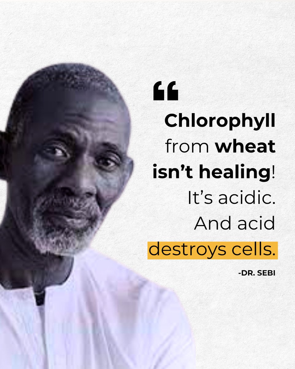 DrSebiSeaMoss's tweet image. The acid feeds disease. Chlorophyll heals only if it's natural.