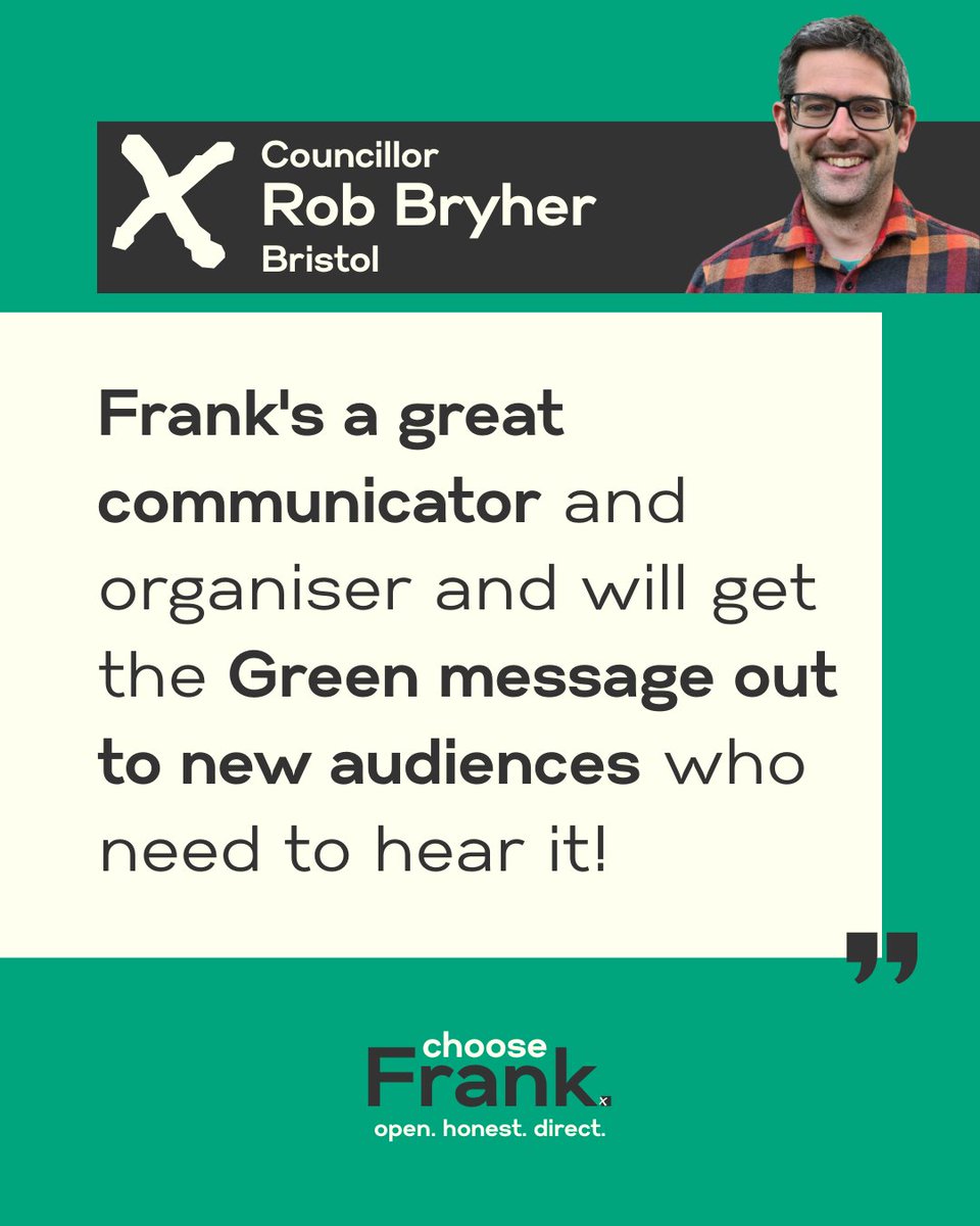 Frank Adlington-Stringer (@frankadlingtons) on Twitter photo Reaching new audiences ✅
We need a Deputy Leader who can speak to new audiences, different communities and bring us together. Grateful for Bristol councillor <a href="/RobBryher/">Rob Bryher</a> support 💚
We must speak out for everyone's sake 💪🏼
#RankFrank1st
#FrankForDeputy
#greenparty
#bristol Reaching new audiences ✅
We need a Deputy Leader who can speak to new audiences, different communities and bring us together. Grateful for Bristol councillor <a href="/RobBryher/">Rob Bryher</a> support 💚
We must speak out for everyone's sake 💪🏼
#RankFrank1st
#FrankForDeputy
#greenparty
#bristol