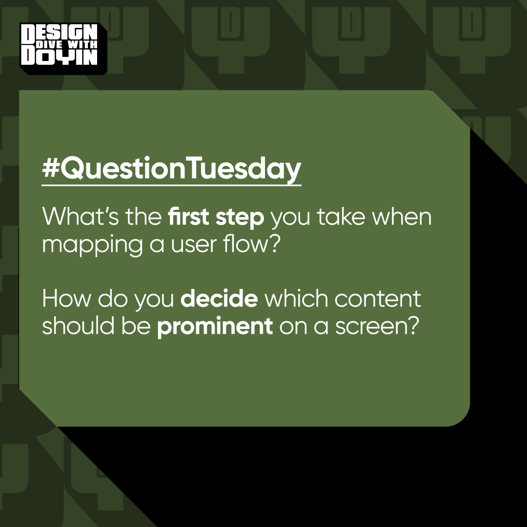 DesignDiveDoyin's tweet photo. ❓#QuestionTuesday 

Hello Divers 👋
Its another edition today

Every great interface starts with a great journey. This week’s questions are about understanding the logic behind how users move through a product.

Questions To Consider: https://t.co/vXF79mnGlK