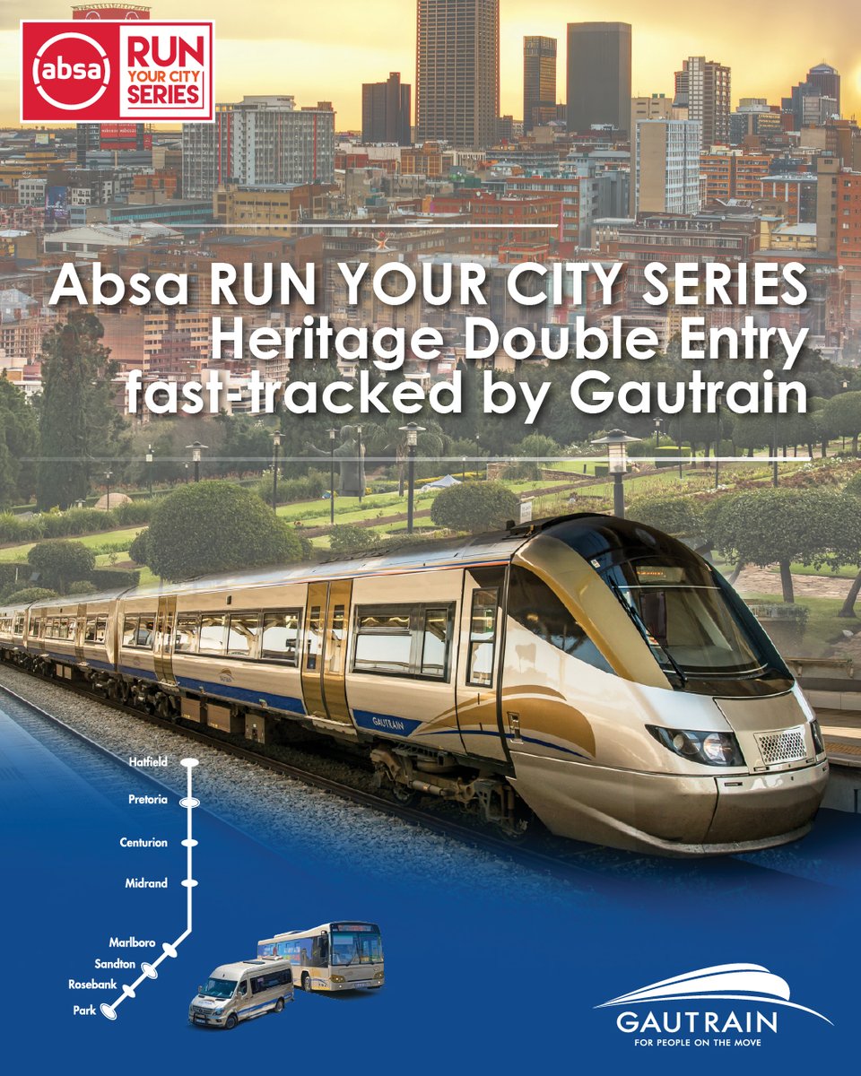Gautrain (@thegautrain) on Twitter photo ✅ <a href="/joburg10k/">Joburg 10K</a> and cc <a href="/CityTshwane/">City of Tshwane</a> Entry into Absa RUN YOUR CITY
🥳 Temp licences included
🎽 Heritage-edition performance tee
🧢 Absa peak cap, Versus socks, drawstring bag
🚅 Gautrain Arm Warmers & free Gautrain rides to both races
🔥 Fast-tracked registration & VIP boerie ✅ <a href="/joburg10k/">Joburg 10K</a> and cc <a href="/CityTshwane/">City of Tshwane</a> Entry into Absa RUN YOUR CITY
🥳 Temp licences included
🎽 Heritage-edition performance tee
🧢 Absa peak cap, Versus socks, drawstring bag
🚅 Gautrain Arm Warmers & free Gautrain rides to both races
🔥 Fast-tracked registration & VIP boerie