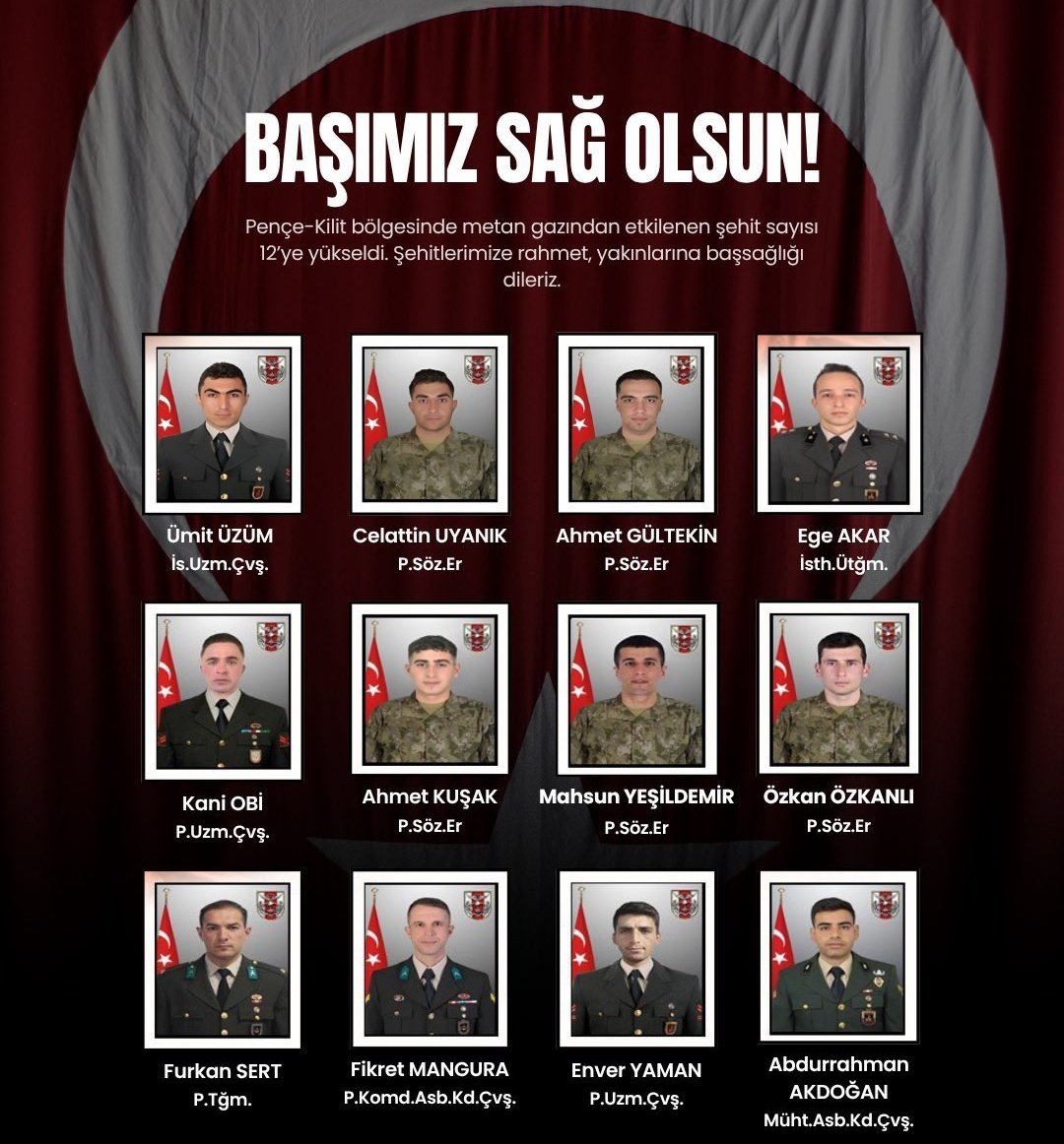 “12 şehit, 12 evlat, 12 aşk, 12 hikaye, 12 baba, 12 ana, 12 hayat, 12 kalp, 12 yürek, 12 can, 12 kahraman...”

#MilliYasİlanEdilsin #sehitlerimiz
#ŞehidinVarTürkiye