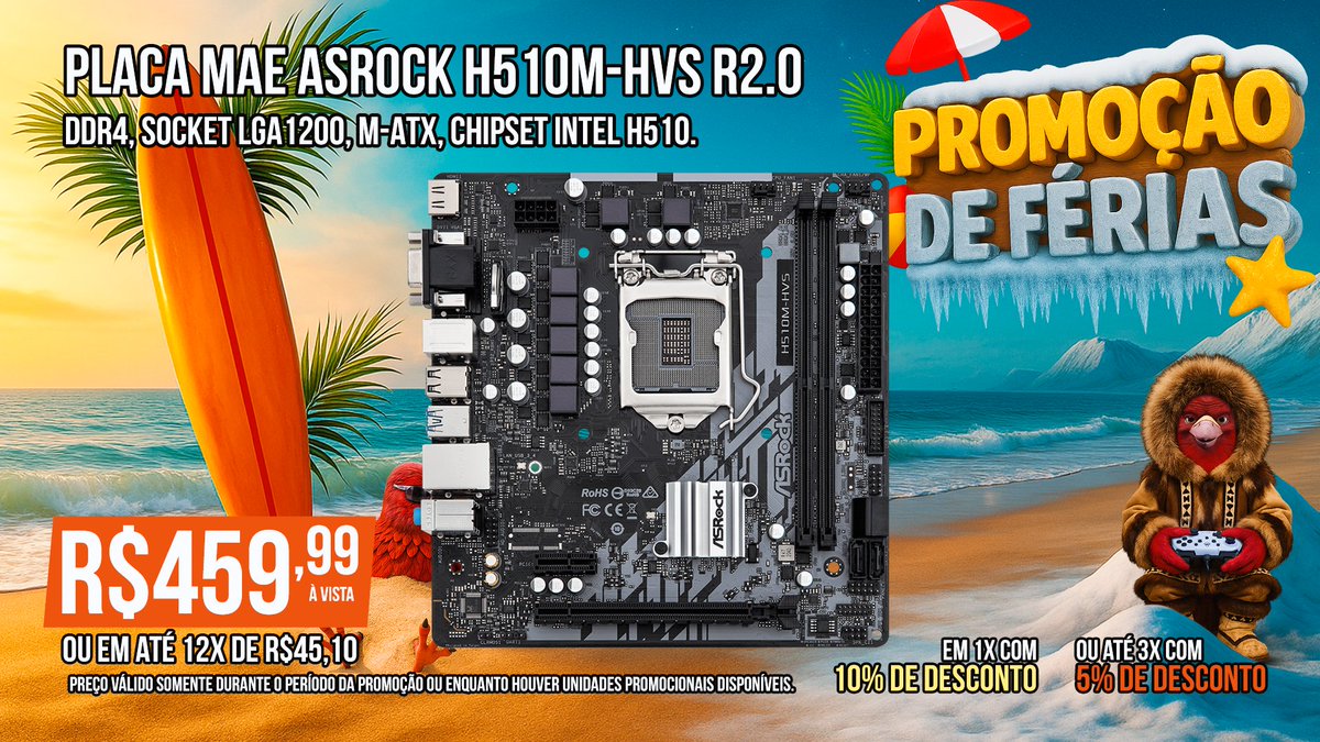 A Placa Mãe ASRock H510M-HVS R2.0 é ideal para montar um setup confiável e eficiente!

Com suporte a processadores Intel LGA1200, DDR4 e formato M-ATX, ela traz estabilidade e desempenho com ótimo custo-benefício.

Perfeita para quem busca qualidade sem gastar muito!

Confira ▶