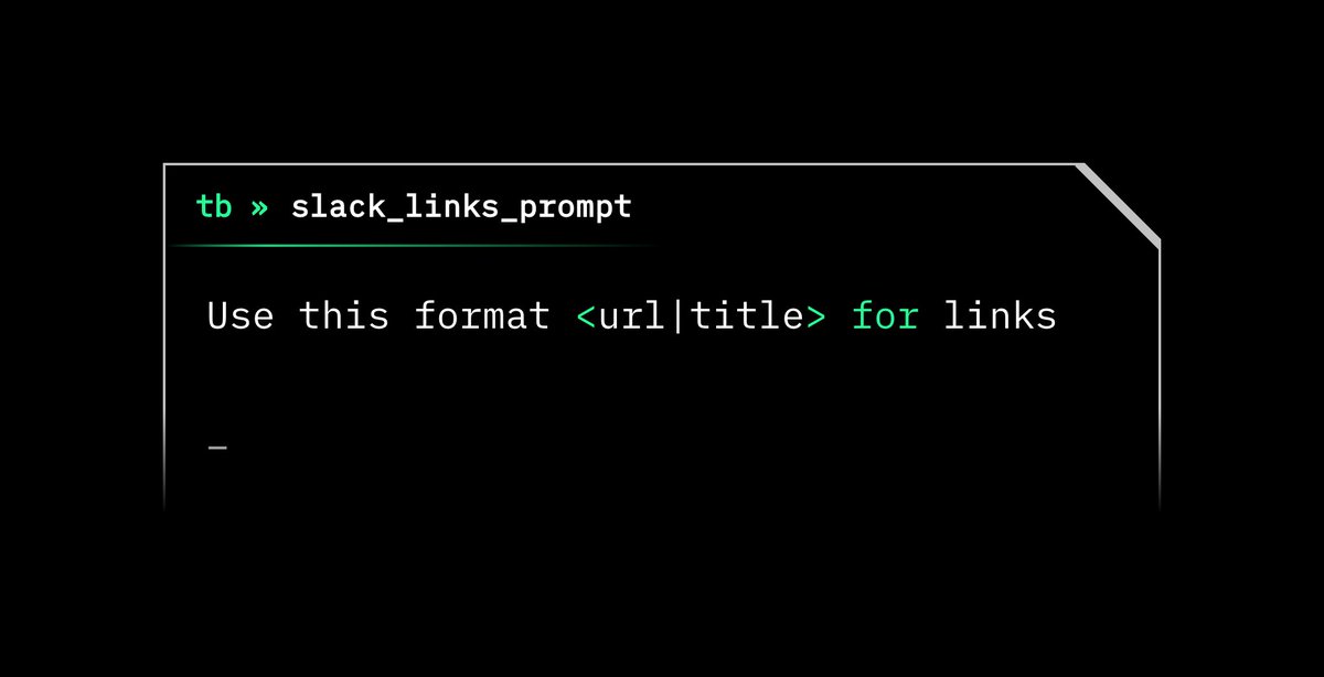 alrocar's tweet image. Use this to tell an LLM to format links for Slack