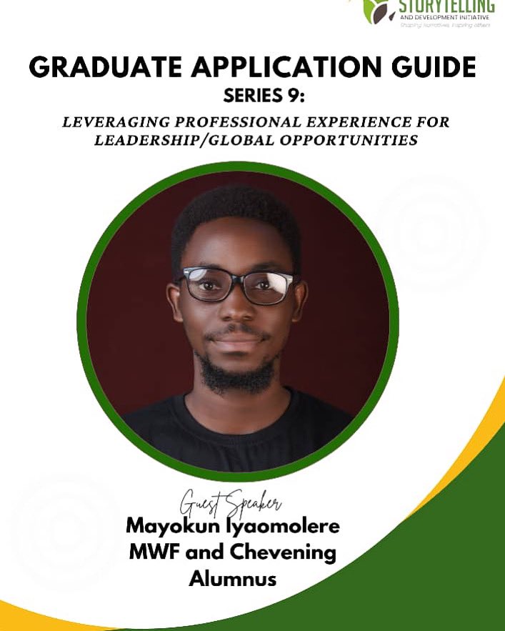 Centre for Storytelling and Development Initiative (@c4sdinitiative) on Twitter photo Have you ever wondered how you can leverage your professional experience for leadership/global opportunities like the #MWF, #Chevening, and MasterCard scholarships?
Join <a href="/mayokun_iyaomo/">Plogga Mayokun IYAOMOLERE</a> for an engaging conversation on Sunday, 8pm
meet.google.com/pub-tmze-tby
#CSDI #ProudlyAfricans Have you ever wondered how you can leverage your professional experience for leadership/global opportunities like the #MWF, #Chevening, and MasterCard scholarships?
Join <a href="/mayokun_iyaomo/">Plogga Mayokun IYAOMOLERE</a> for an engaging conversation on Sunday, 8pm
meet.google.com/pub-tmze-tby
#CSDI #ProudlyAfricans