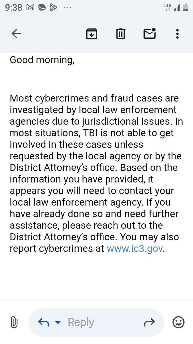 CarellCasey's tweet image. I have tried reporting critical, urgent, very dangerous cyber assaults over 10,000 times in a DECADE and these are still the kinds of replies I get. Shameful USA.