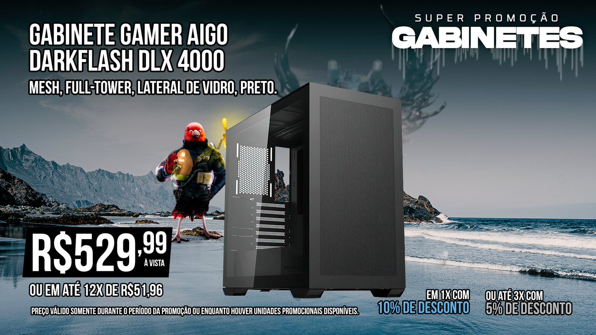 Encontre o gabinete perfeito pro seu setup com o Aigo DLX 4000!

Com amplo espaço, suporte até para placas E-ATX e capacidade para 8 fans de 120mm, ele garante ótimo resfriamento. O design em mesh ainda adiciona um toque de sofisticação ao visual. 

Confira ▶