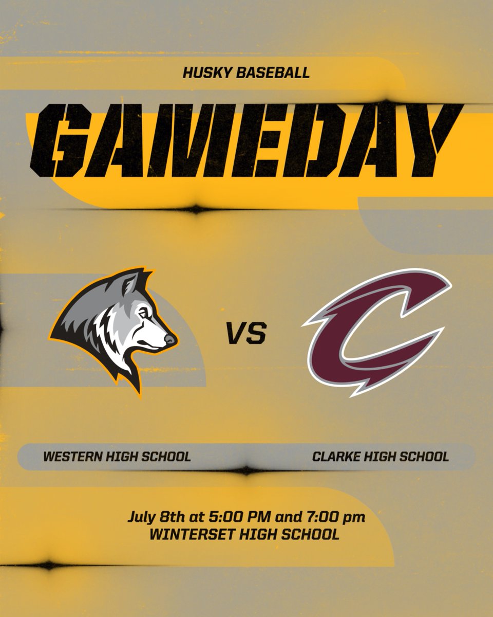 WintersetHusky's tweet image. ⚾️ Winterset vs Clarke Baseball
📍 Winterset Baseball Field
⏰ 5:00 - JV / 7:00 - Varsity
🎟️ $8 - flex.hometownticketing.com/events
📺 youtube.com/@WintersetHusk…