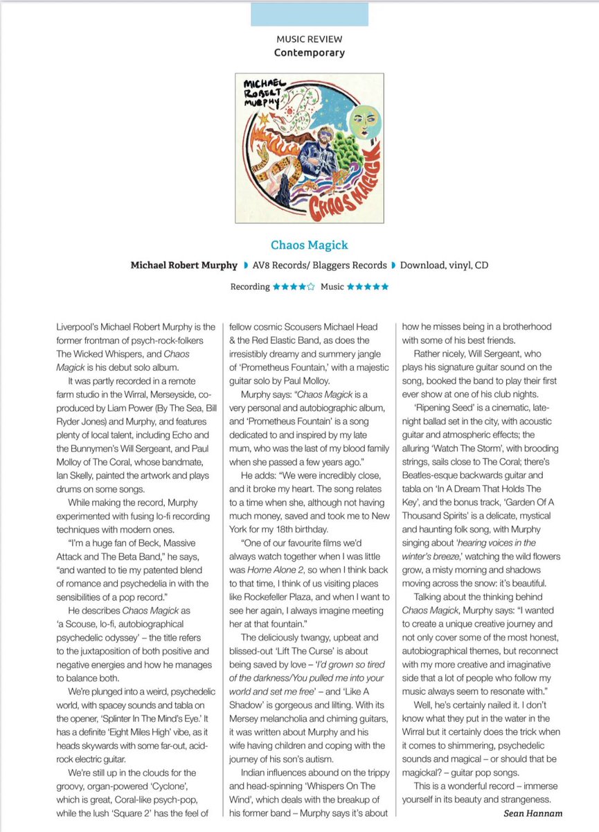 seanhannam (@seanhannam) on Twitter photo I reviewed the great new <a href="/MRobertMurphy/">Michael Robert Murphy</a> album Chaos Magick in the July issue of <a href="/hifiplusmag/">hi-fi+ Global</a> - it’s a wonderful and totally cosmic trip, man - a psychedelic odyssey… Out now on <a href="/aviatormusicuk/">AV8 Records Ltd #MDANT</a> .✌️ 🌀 🎸 😎 I reviewed the great new <a href="/MRobertMurphy/">Michael Robert Murphy</a> album Chaos Magick in the July issue of <a href="/hifiplusmag/">hi-fi+ Global</a> - it’s a wonderful and totally cosmic trip, man - a psychedelic odyssey… Out now on <a href="/aviatormusicuk/">AV8 Records Ltd #MDANT</a> .✌️ 🌀 🎸 😎