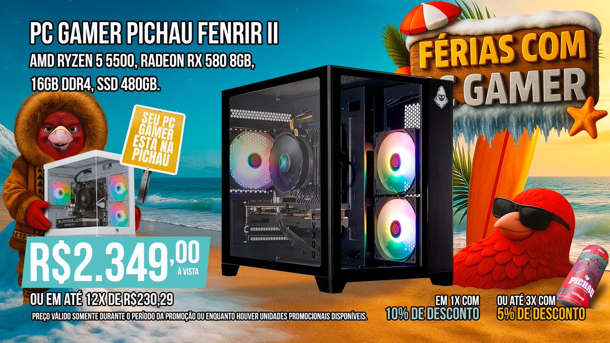 Quer dar aquele upgrade no setup sem estourar o orçamento? Conheça o PC Gamer Fenrir II! 🤩

Com configuração equilibrada, ele entrega desempenho sólido e bons FPS nos jogos, sem travamentos e com ótimo custo-benefício.

Confira ▶ bit.ly/4dUYQPX