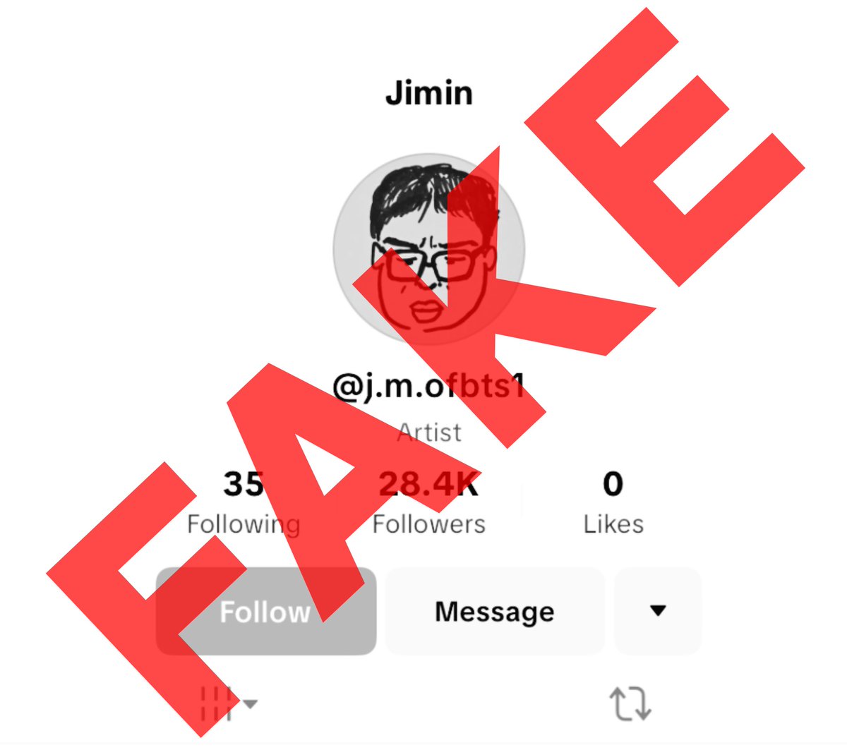 THIS IS NOT JIMIN ACCOUNT STOP GIVE THEM FOLLOWERS‼️

INSTEAD OF THIS GO AND REPORT THEM BC THEY PRETEND THEY ARE HIM AND TOOK JIMIN SONGS IN THEIR PROFILE 🚨🚨