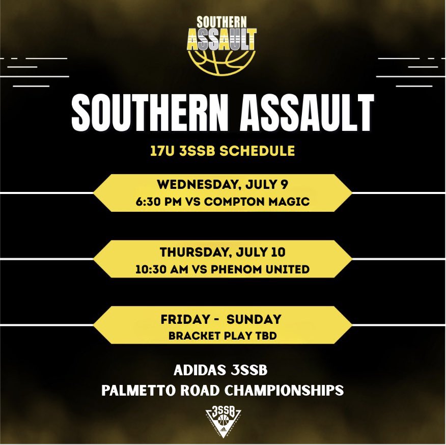 My schedule in Rock Hill with <a href="/AssaultSouthern/">Southern Assault</a> <a href="/CoachMantegna/">Coach Joe Mantegna</a> <a href="/CoachDeJesus33/">Coach DeJesus</a> <a href="/BlairAcademyMBB/">Blair Academy (NJ) Men’s Basketball</a> <a href="/HighlanderMBB/">St. Andrew’s Boys Basketball</a>