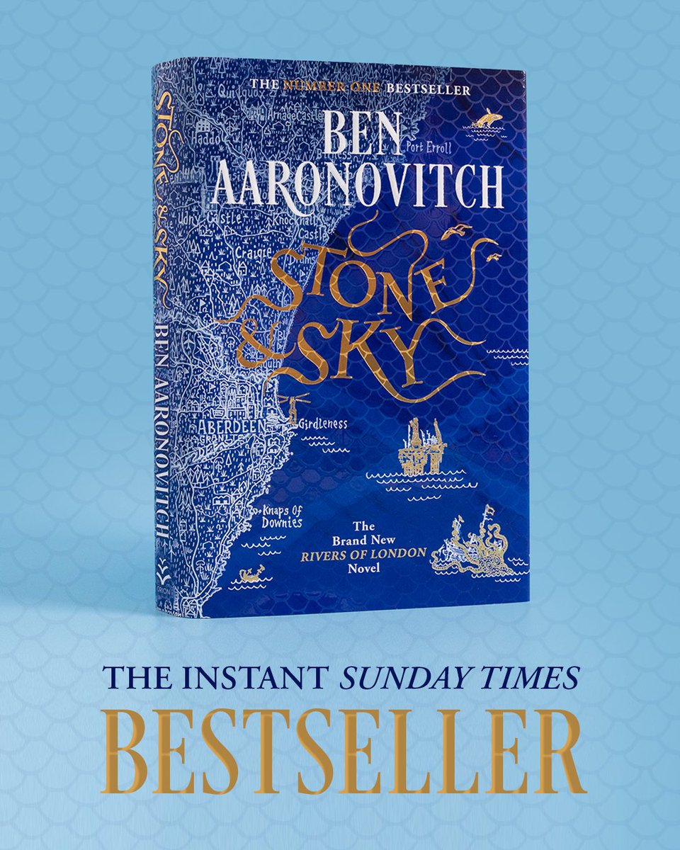orionbooks's tweet photo. We're delighted that the brand new #RiversOfLondon novel Stone and Sky is an instant Sunday Times bestseller! 

Congratulations to @Ben_Aaronovitch 🌟

Huge thanks to all the readers and booksellers for their support! https://t.co/84wmOnRL7w