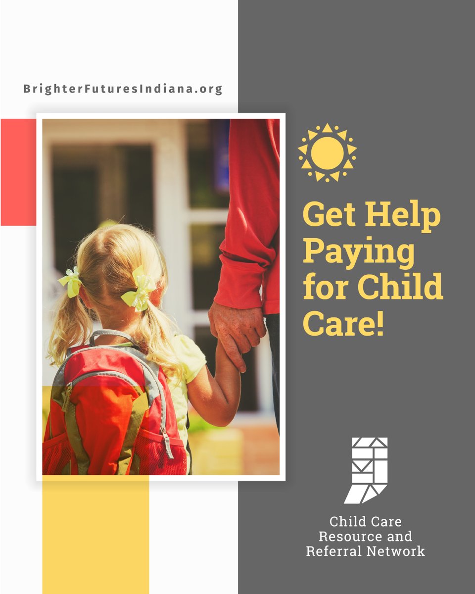 Indiana low-income families can get help paying for child care. Share this information with the families you serve! brighterfuturesindiana.org/parents/help-p…