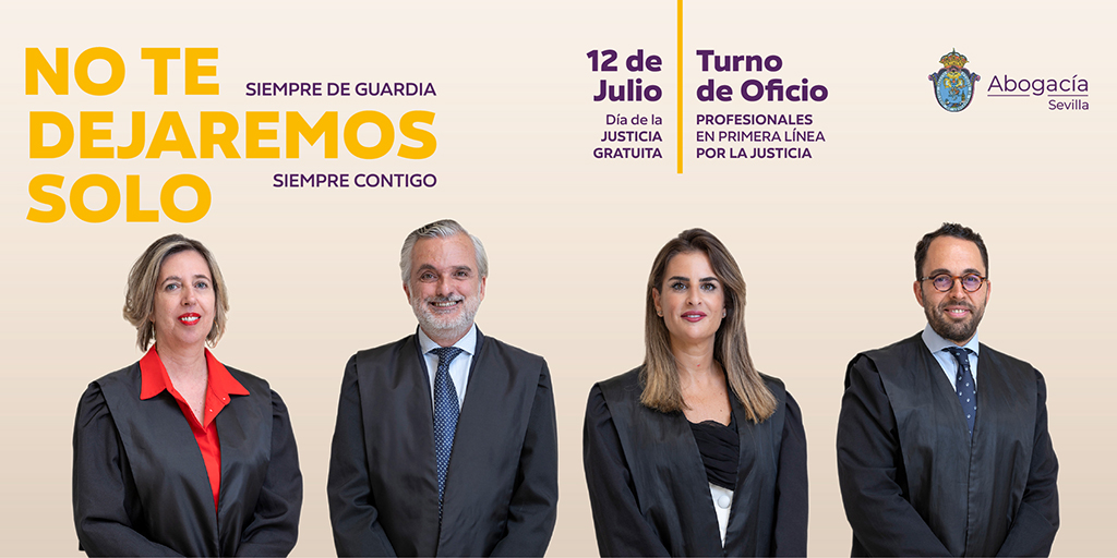 🔔 Turno de Oficio y Justicia Gratuita en Sevilla:
👉 Profesionales en primera línea por la justicia y por el justiciable.
+2.100 abogados/as en activo.
Servicio 24/7 - 365 días al año.
#TurnoOficio #DíaJusticiaGratuita #12Julio25