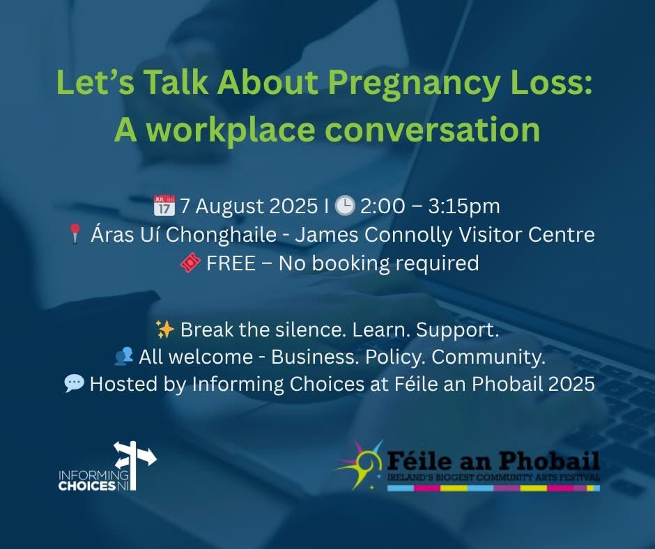 1 in 3 pregnancies ends in loss - but the impact is often hidden, especially in the workplace. 

Join us at #Feile2025 for an open conversation on pregnancy loss and explore how workplaces can respond with compassion and policy. 

Details below👇