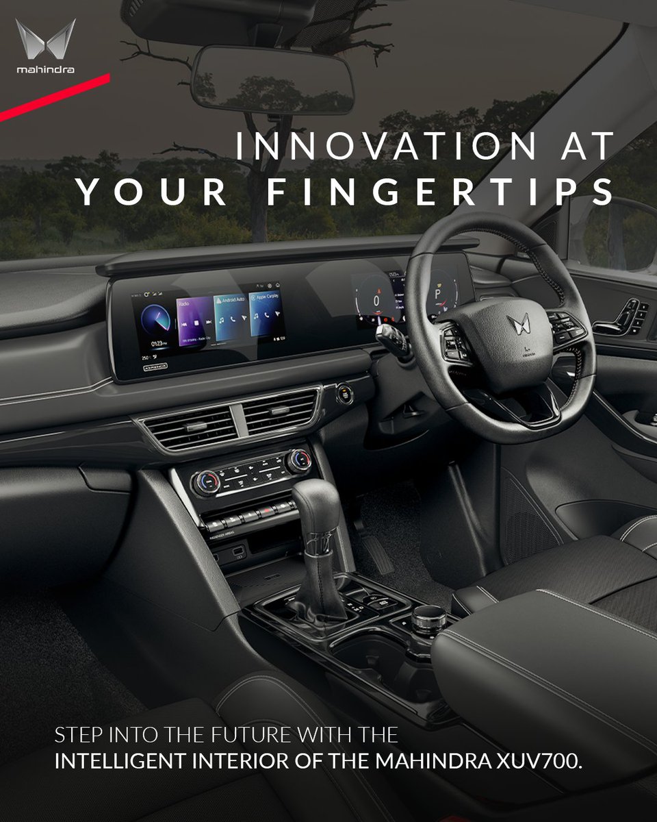 Mahindra_SA's tweet image. The Mahindra XUV700 isn’t just made to move you — it’s built to elevate every journey. With its Skyroof™, immersive Sony sound and dual HD displays, every ride becomes an experience.
Learn more: tinyurl.com/mr3azv8e
#MahindraSA #AuthenticSUVs #XUV700 #ExploreActiveLiving