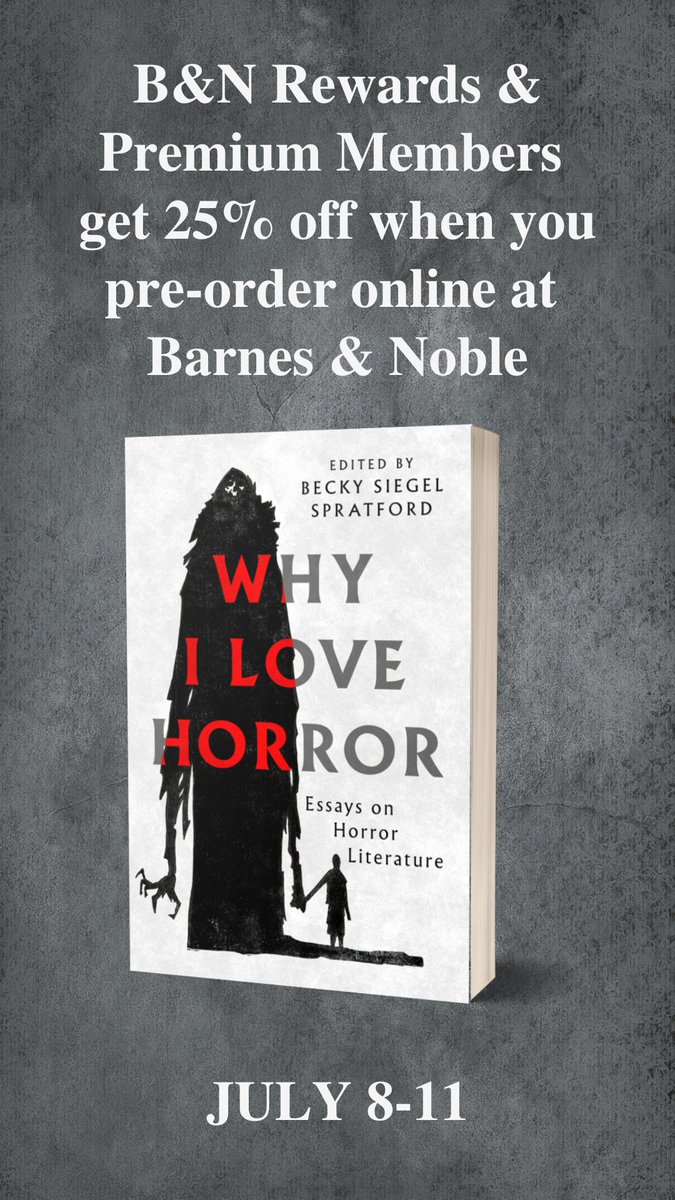 Becky Spratford (she/her) UPDATES ONLY (@raforall) on Twitter photo Attn! <a href="/barnesandnoble/">barnesandnoble</a>.com is having a 25% off sale for Rewards & Premium Members for pre-orders online. July 8-11. WHY I LOVE HORROR @sagapressbooks.bsky.social is eligible!
barnesandnoble.com/w/why-i-love-h… Attn! <a href="/barnesandnoble/">barnesandnoble</a>.com is having a 25% off sale for Rewards & Premium Members for pre-orders online. July 8-11. WHY I LOVE HORROR @sagapressbooks.bsky.social is eligible!
barnesandnoble.com/w/why-i-love-h…
