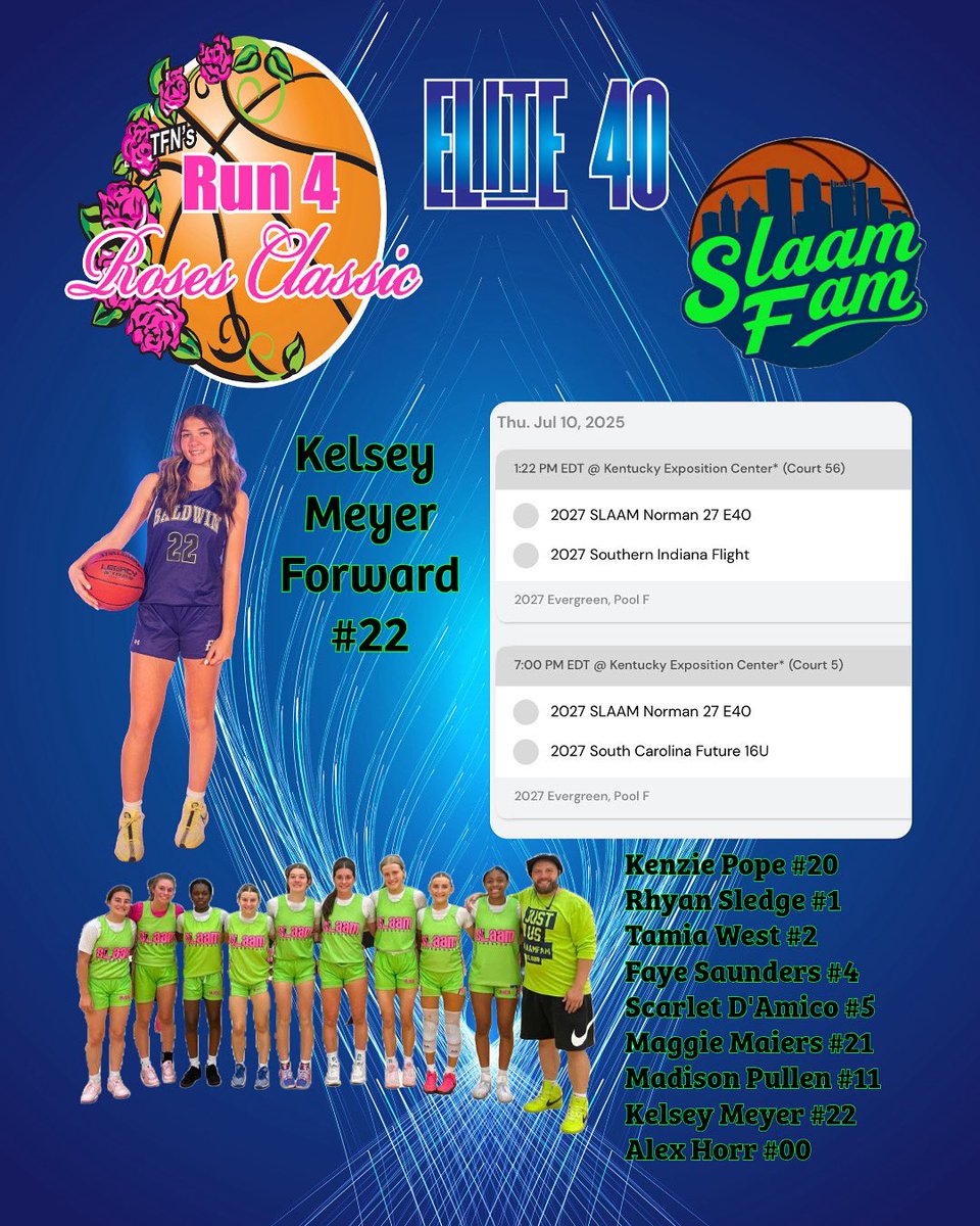kelsey_meyer22's tweet photo. Excited to compete in the Run for the Roses this week! Come check out my team and me play. 🏀‼️🌹
@SLAAM27Norman @SLAAMBASKETBALL https://t.co/eDrXPJGM6L