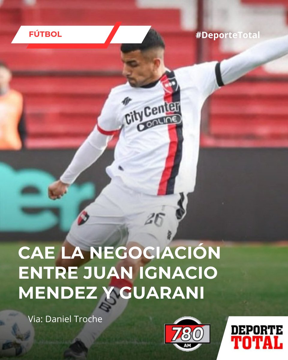 Deporte Total 📻⚽️🇵🇾 (@deportetotal780) on Twitter photo #Reiteramos
❌️Cayó la negociación entre Juan Ignacio Mendez y Guaraní.
➡️ El futbolista (que está en nuestro pais) no firmará contrato con el Legendario.
➡️ Aparentemente tiene un problema familiar que lo hace desistir.
Via: <a href="/Danytroche/">Daniel Troche</a>
#DeporteTotal #780AM #MegaTV #Reiteramos
❌️Cayó la negociación entre Juan Ignacio Mendez y Guaraní.
➡️ El futbolista (que está en nuestro pais) no firmará contrato con el Legendario.
➡️ Aparentemente tiene un problema familiar que lo hace desistir.
Via: <a href="/Danytroche/">Daniel Troche</a>
#DeporteTotal #780AM #MegaTV
