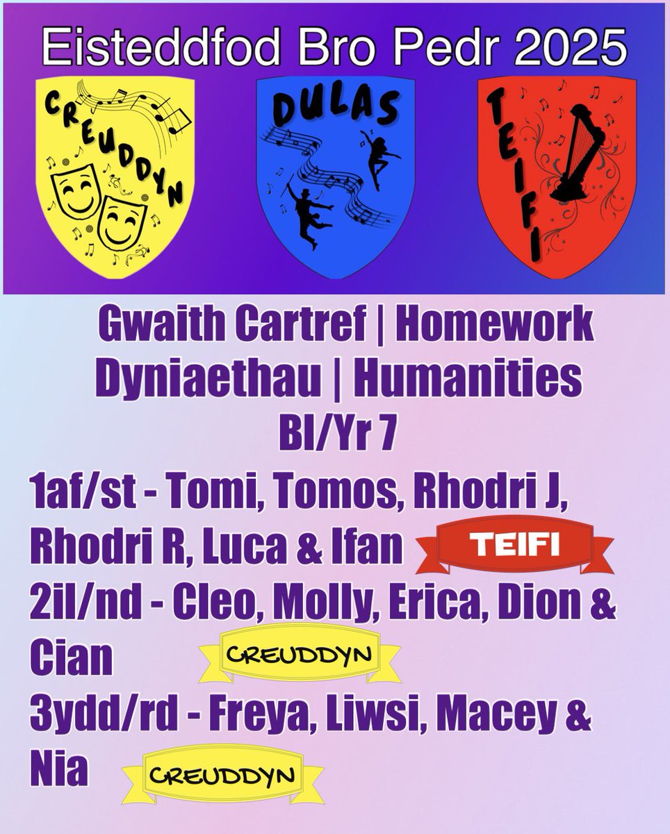 #steddfodBroPedr25

Cystadlaethau Gwaith Cartref
Homework Competitions
