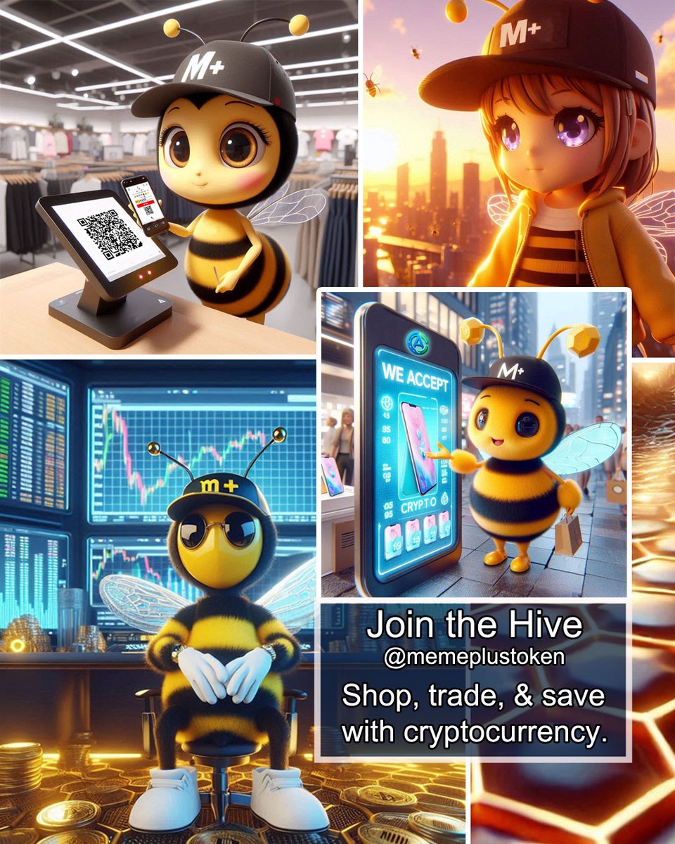 MemePlusToken's tweet image. We bee buzzin'! 🐝🍯➕

Shop, trade, and save with cryptocurrency. 🙌

#memeplus = #memecoins + #cryptoutility 💪