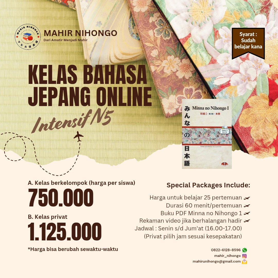 arisuyarisu's tweet photo. Halo~ aku buka program baru kelas bahasa jepang yaa untuk periode Juli, kelas diperpanjang mulai 15 Juli ya πΈππ»
Kalau mau tanya-tanya boleh DM atau WA aja
#kelasonline
#kelasbahasajepang
#japanesecourse
#belajarbahasajepang
#privatbahasajepang
#zonabelajar
#zonauang https://t.co/SZ6NlzHhsf