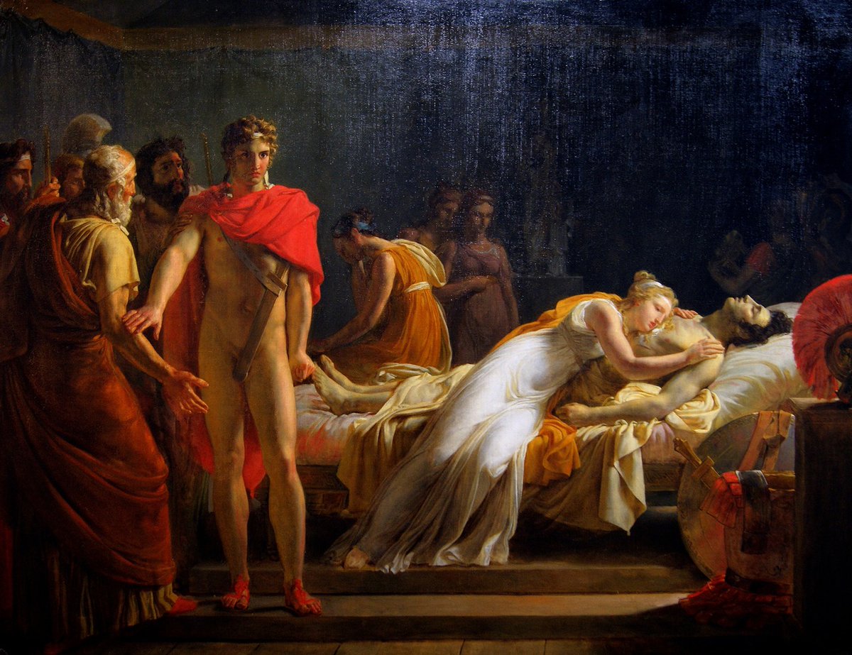 DailyBriseis's tweet image. Briséis Rendue À Achille Découvre Dans Sa Tente Le Corps De Patrocle by Léon Cogniet