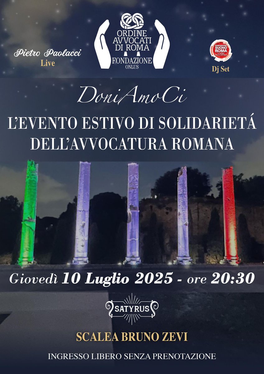 ✍🏻 #Doniamoci2025 del 10 luglio: la lettera del Presidente Paolo Nesta in occasione di "Doniamoci 2025", la serata dedicata alla solidarietà dell'Avvocatura romana del 10 luglio
🔗 ordineavvocatiroma.it/product/356651…