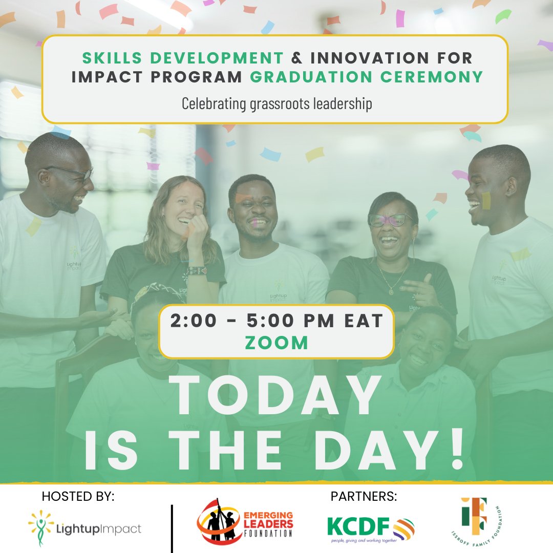 LightupImpact's tweet image. TODAY'S THE DAY!
Join us this afternoon from 2:00 – 5:00PM EAT as we celebrate the Graduation of the First Cohort of our Skills Development and Innovation program!
Haven’t registered yet? There’s still time!
Register Here 👉: bit.ly/4eARnHa
See you soon on Zoom!