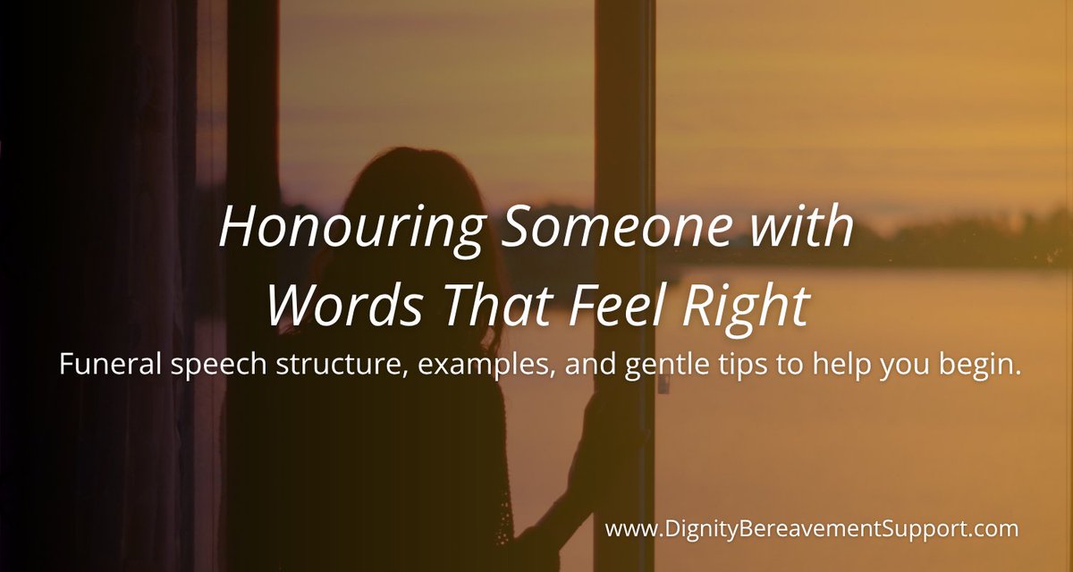 dignity_support's tweet photo. Not sure how to write a funeral speech?

You’re not alone — and our latest guide can help. Learn how to shape your thoughts into a meaningful tribute, with tips, structure, and speech examples to guide you.

🕊️ Read now: https://t.co/WWPmS0JxzO
#FuneralSpeech #griefsupport #loss https://t.co/iAR4A61AFh