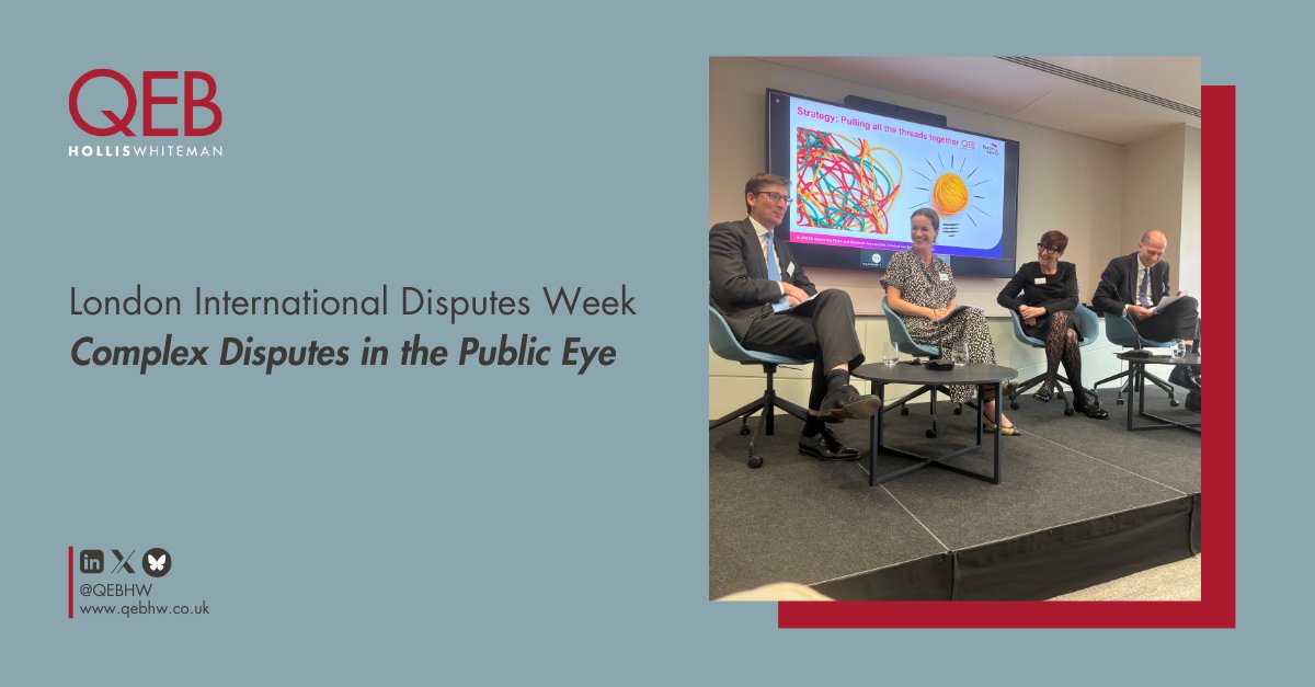 QEBHW's tweet image. Last month, Allison Clare KC and Tom Broomfield joined Andrew Matheson and Caroline Brown of Burges Salmon at London International Disputes Week to discuss Complex Disputes in the Public Eye: Balancing Risks & Demands across civil, criminal and regulatory spheres.