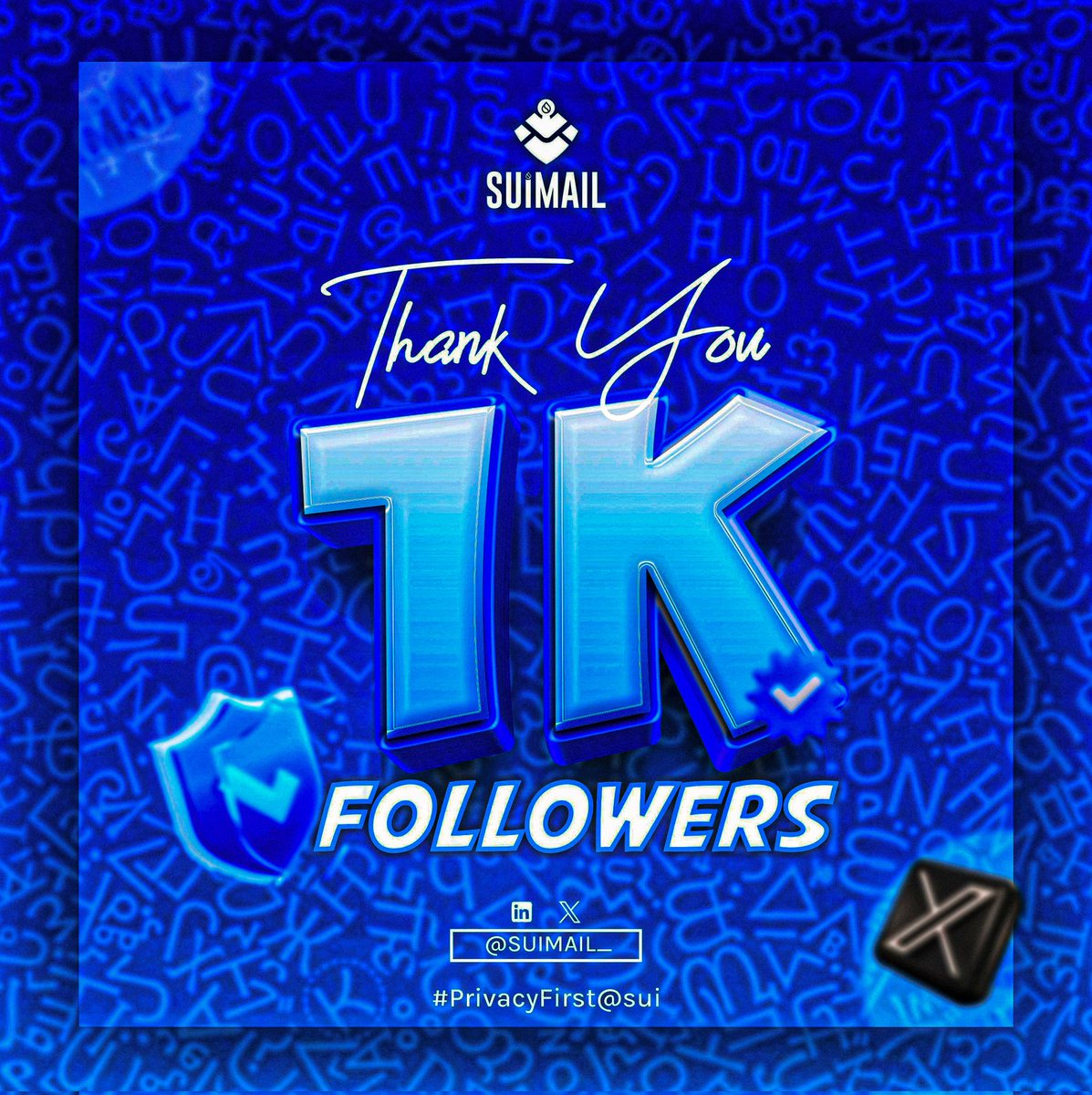 🎉 WE DID IT!

1,000 amazing souls in our tribe! 🥂 

Thank you for the love, vibes, and support.

Here’s to growing, creating, and shining together! 🚀 

#Suimail #suiblockchain